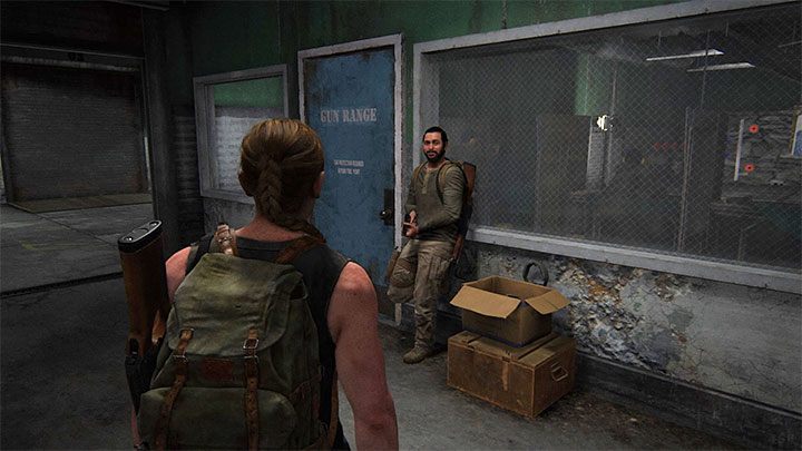 Znajdźkę możesz zdobyć niedługo po natrafieniu na pokazaną na obrazku strzelnicę - The Last of Us 2: Stadion / The Stadium sekrety, znajdźki - The Last of Us 2 - poradnik do gry