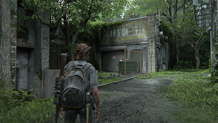 Obróć się w lewo i zbadaj obszar na tyłach budynków zlokalizowanych po lewej stronie - The Last of Us 2: Seattle, dzień 2 Ellie - sejfy, kody - The Last of Us 2 - poradnik do gry