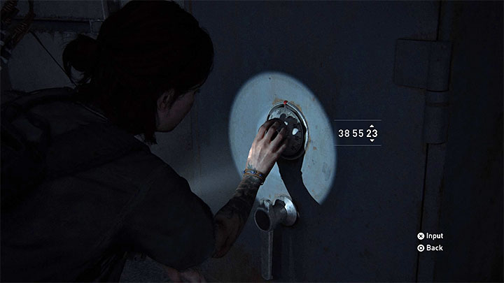 W nieoświetlonym pomieszczeniu znajdziesz sejf - The Last of Us 2: Seattle, dzień 2 Ellie - sejfy, kody - The Last of Us 2 - poradnik do gry
