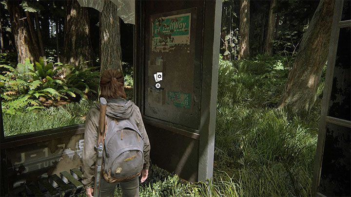 Sprawdź wiatę przystanku autobusowego, by znaleźć sekret - The Last of Us 2: Brama / The Gate sekrety, znajdźki - The Last of Us 2 - poradnik do gry