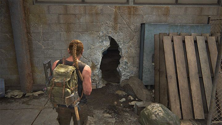 Wyjdź z baraku, w którym były opisane powyżej 2 sekrety i udaj się prosto - The Last of Us 2: Pieszo / On Foot sekrety, znajdźki - The Last of Us 2 - poradnik do gry