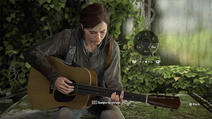 Po odblokowaniu pełnej mini-gry dotyczącej gry na gitarze sterowanie wygląda następująco - The Last of Us 2: Jak odblokować granie na gitarze? - The Last of Us 2 - poradnik do gry