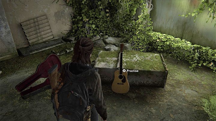 Ellie po odnalezieniu gitary w sklepie muzycznym zagra najpierw na niej utwór zespołu a-ha - Take On Me - The Last of Us 2: Jak odblokować granie na gitarze? - The Last of Us 2 - poradnik do gry