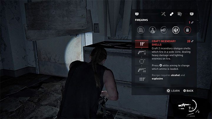 Zdolność wytwarzania amunicji jest pierwszą z podręcznika - jej nazwa to Twórz naboje zapalające (Craft Incendiary Shells) - The Last of Us 2: Jak zdobyć strzelbę? - The Last of Us 2 - poradnik do gry