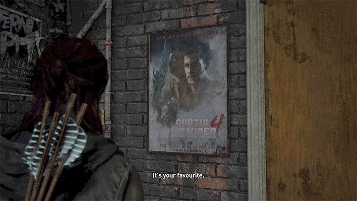 Ellie w trakcie swoich przygód może natrafić na plakat filmu Curtis and Viper 4 - The Last of Us 2: Easter-eggi - rozdziały Ellie - The Last of Us 2 - poradnik do gry