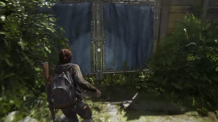 Przejdź kawałek, aż dotrzesz do bramy, przetrzymaj ją, by Dina przeszła na drugą stronę - The Last of Us 2: Śródmieście - solucja, opis przejścia - The Last of Us 2 - poradnik do gry