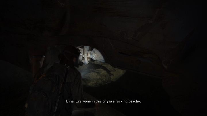 Przejdź przez zniszczony wagon, a następnie wyjdź na zewnątrz i przeczołgaj się na drugą stronę - The Last of Us 2: Tunele - solucja, opis przejścia - The Last of Us 2 - poradnik do gry