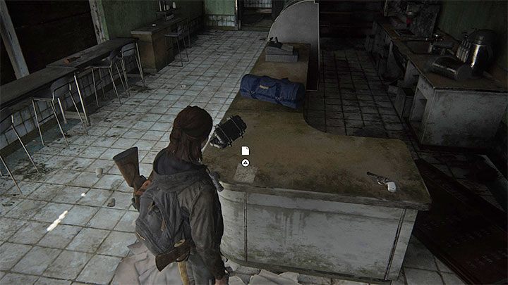 Dokument znajdziesz na ladzie w kawiarni - The Last of Us 2: Śródmieście / Downtown - mapa sekretów, znajdziek - The Last of Us 2 - poradnik do gry