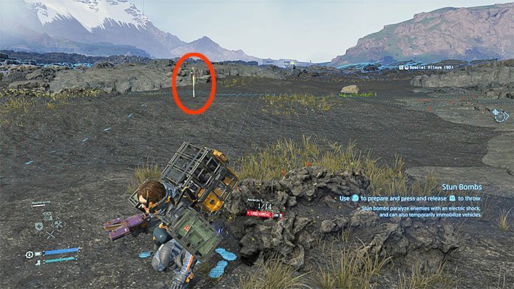 Każde obozowisko MUŁ-ów otoczone jest słupami z czujnikami - Konfrontacje z MUŁ-ami (żywymi przeciwnikami) | Death Stranding - Death Stranding - poradnik do gry