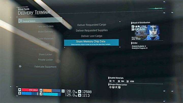 W celu identyfikacji znalezionych kart musisz powrócić do dowolnej sojuszniczej placówki i wejść w interakcję z terminalem - Jakie zastosowanie mają karty pamięci w Death Stranding? - Death Stranding - poradnik do gry