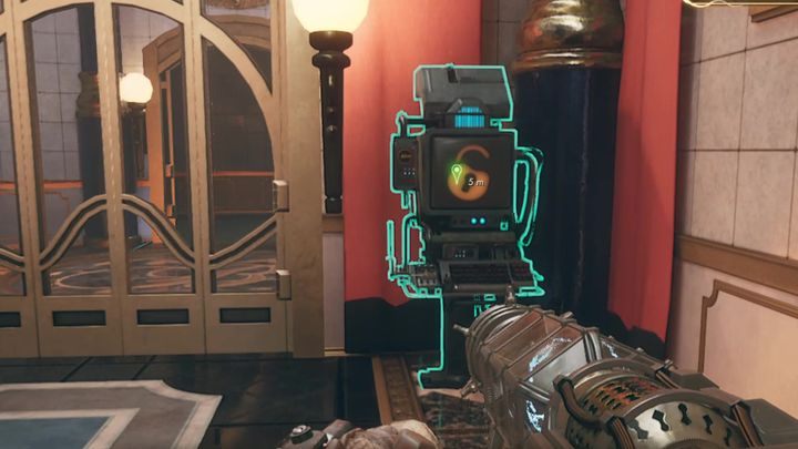 Po wejściu do środka będziesz musiał przejść przez korytarz i podejść do kolejnego terminala - W stanie spoczynku | Misja poboczna w The Outer Worlds - The Outer Worlds - poradnik do gry