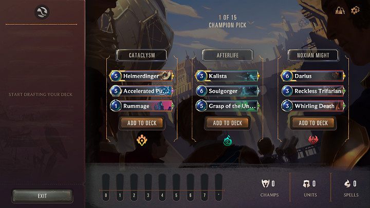 Pierwsze dwa etapy budowania talii to wybór odpowiednich Bohaterów wraz z 2 innymi kartami dopasowanymi do określonego Regionu - Ekspedycje - Tryby rozgrywki w - Legends of Runeterra - poradnik do gry