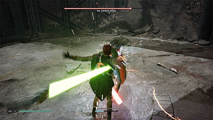 Drugą Siostrę standardowo atakuj po każdej nieudanej akcji z jej strony - Druga Siostra (planeta Zeffo) | Boss w Jedi Upadły Zakon / Fallen Order - Star Wars Jedi Fallen Order - poradnik do gry