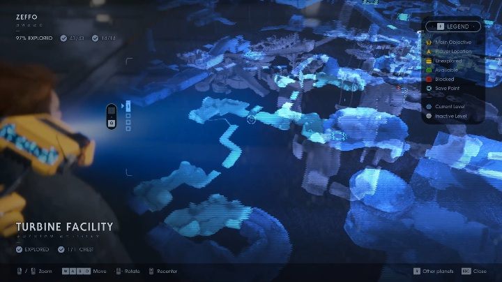 Część mapy: Turbine Facility - Zaszyfrowane wiadomości w Jedi Upadły zakon / Fallen Order - Star Wars Jedi Fallen Order - poradnik do gry