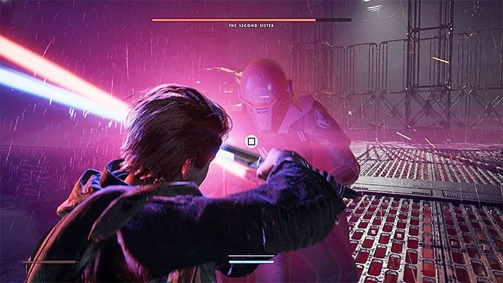 W końcowej fazie walki może załączyć się scenka z siłowania się na miecze świetlne - Druga Siostra (prolog) | Boss w Jedi Upadły Zakon / Fallen Order - Star Wars Jedi Fallen Order - poradnik do gry