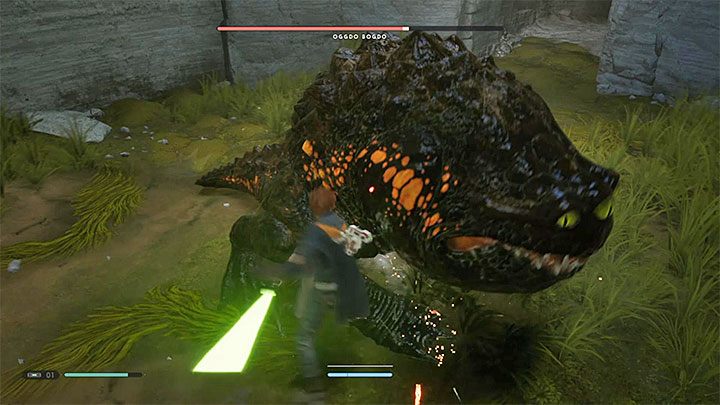 Ropuchę atakuj tuż po każdym nieudanym ataku z jej strony - Oggdo Bogdo (planeta Bogano) | Boss w Jedi Upadły Zakon / Fallen Order - Star Wars Jedi Fallen Order - poradnik do gry