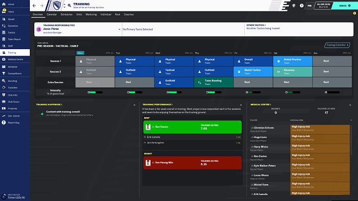 1 - Krok 8 - Przygotowania do sezonu i trening ogólny | Football Manager 2020 - Football Manager 2020 - poradnik do gry