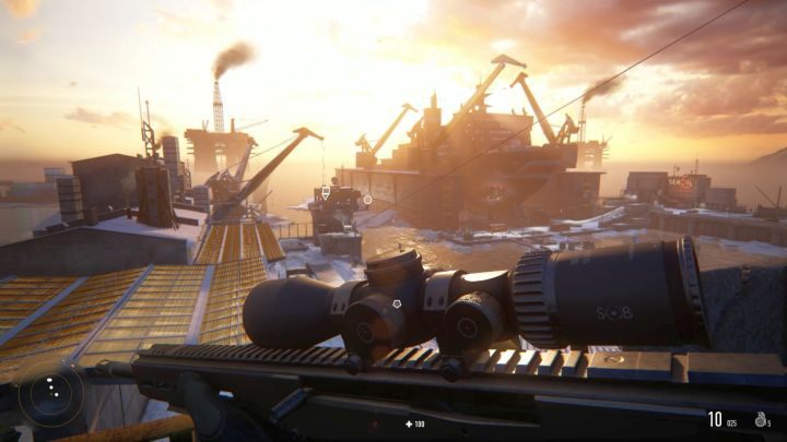 Kolejny dobry punkt widokowy, z którego łatwo eliminować wrogów. - Port Kołczaka (Kolchak Harbor) | Solucja Sniper Ghost Warrior Contracts - Sniper Ghost Warrior Contracts - poradnik do gry
