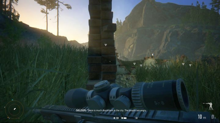 Na początku misji zakradnij się do i przesłuchaj żołnierza, by poznać lokalizację wrogów w okolicy. - Dolina Beketowa (Beketov Valley) | Solucja Sniper Ghost Warrior Contracts - Sniper Ghost Warrior Contracts - poradnik do gry