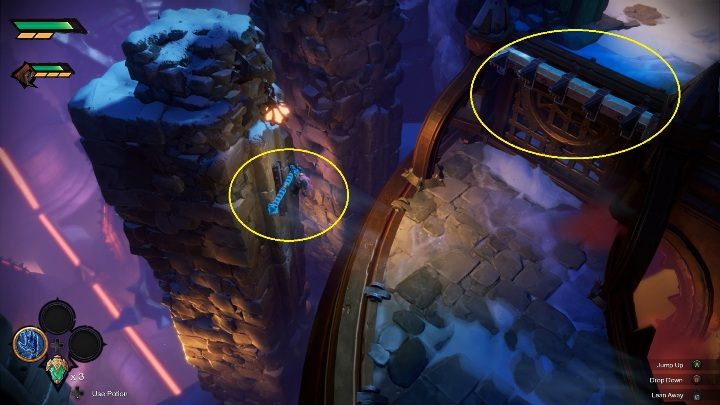 Twoim pierwszym zadaniem jest wskoczenie na dźwignię umiejscowioną na lewej kolumnie - Darksiders Genesis: Loch, rozdział 3 - jak się tam dostać? - Darksiders Genesis - poradnik do gry