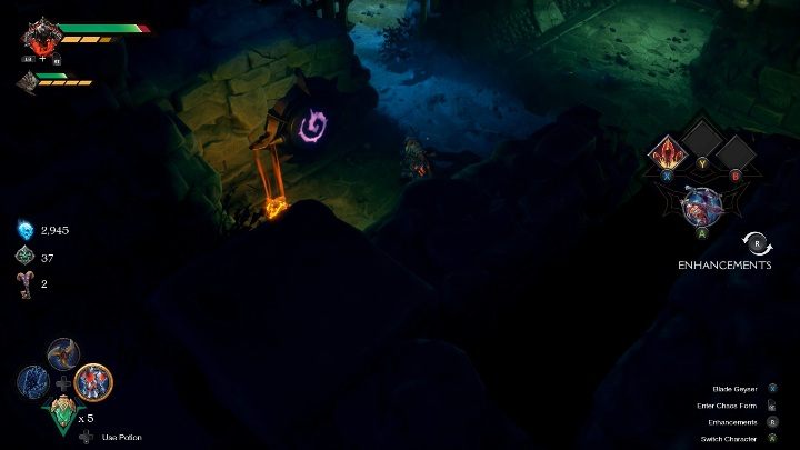 Zacznijmy od postawienia pierwszego portalu, na ścianie znajdującej się po lewej stronie komnaty - Darksiders Genesis: Labirynt, rozdział 7 - jak przejść? - Darksiders Genesis - poradnik do gry