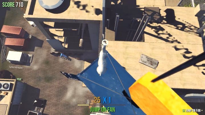 Wewnątrz wiszącego na żurawiu kontenera znajduje się posąg - Posągi kóz w Goat Simulator - Goat Simulator - poradnik do gry