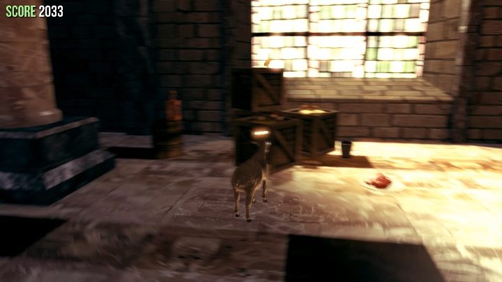 Posąg ten znajdziesz w sali tronowej, koło drewnianych skrzyń - Posągi kóz w Goat Simulator - Goat Simulator - poradnik do gry