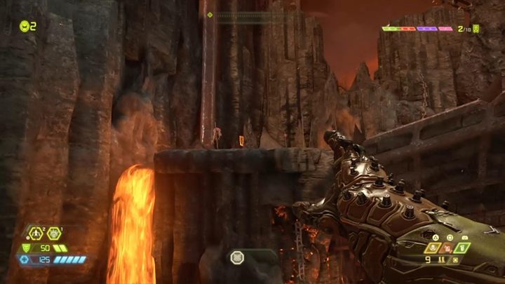 Podnieś przedmiot i włóż go w otwór w wielkiej rękawicy, a wystrzeli ona energią i odsłonisz przejście - Doom Eternal: Exultia solucja, opis przejścia - Doom Eternal - poradnik do gry