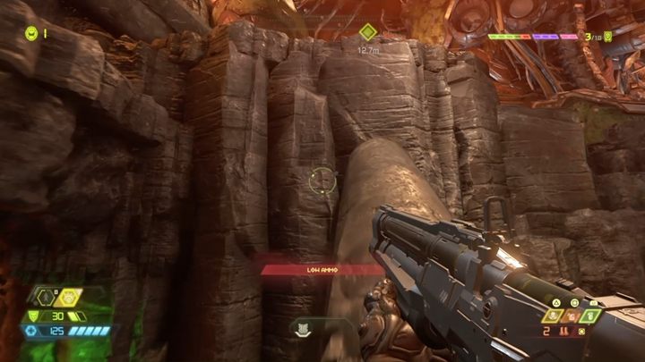 Przejdź po opuszczonej kolumnie dalej i użyj baterii na kolejnej wnęce, by odsłonić przejście dalej - Doom Eternal: Exultia solucja, opis przejścia - Doom Eternal - poradnik do gry