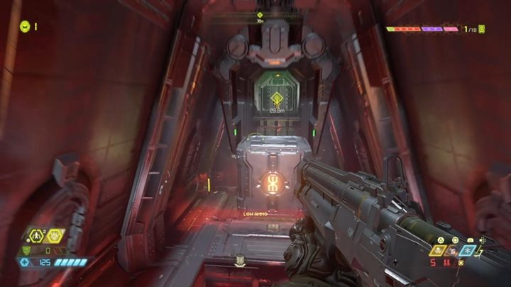 Na górze złap się drążka, wskocz na skrzynię i przejdź na drugą stronę - Doom Eternal: Baza Kultystów (Cultist Base) solucja, opis przejścia - Doom Eternal - poradnik do gry