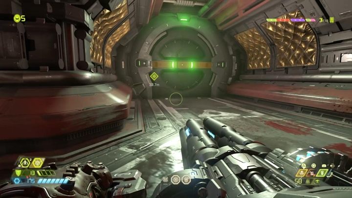 Przejdź teraz przez drzwi i dotrzyj do stacji obsługującej działo - Doom Eternal: Jądro Marsa (Mars Core) solucja, opis przejścia - Doom Eternal - poradnik do gry