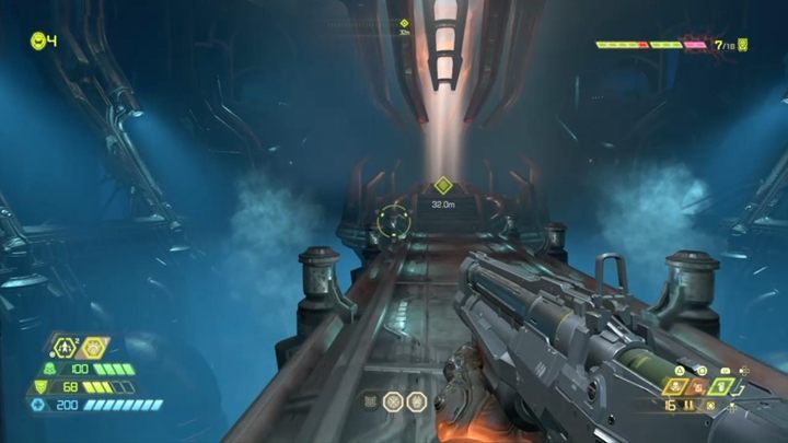 Czeka cię teraz parę skoków i walk, ostatecznie dotrzesz do miejsca mocy przypominającego kuźnię, gdzie odbudujesz moc Tygla (Crucible) - Doom Eternal: Taras Nabad solucja, opis przejścia - Doom Eternal - poradnik do gry