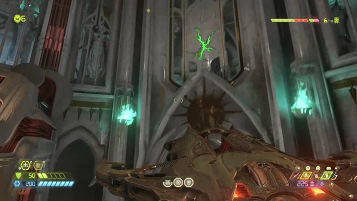 Kontynuuj drogę, wspinaj się, a po pewnym czasie dotrzesz do sporej komnaty z windą - Doom Eternal: Nekravol 2 solucja, opis przejścia - Doom Eternal - poradnik do gry