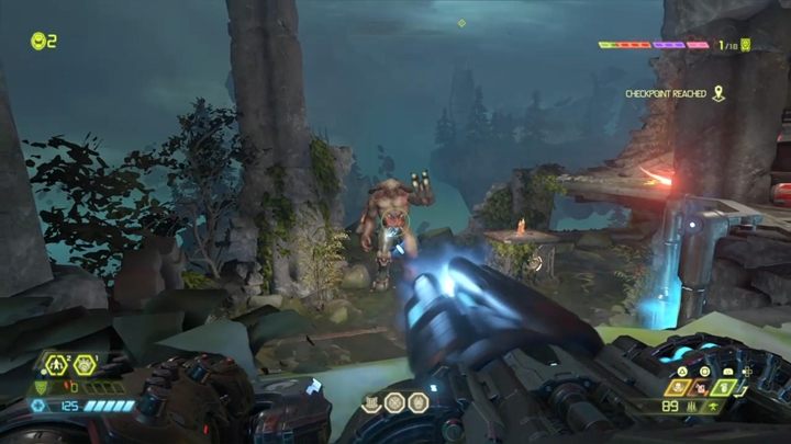 Starcie zaczyna się ostro - zjawi się tyran, bardzo potężny demon - Doom Eternal: Kompleks Arc | Bramy Slayera solucja, opis przejścia - Doom Eternal - poradnik do gry