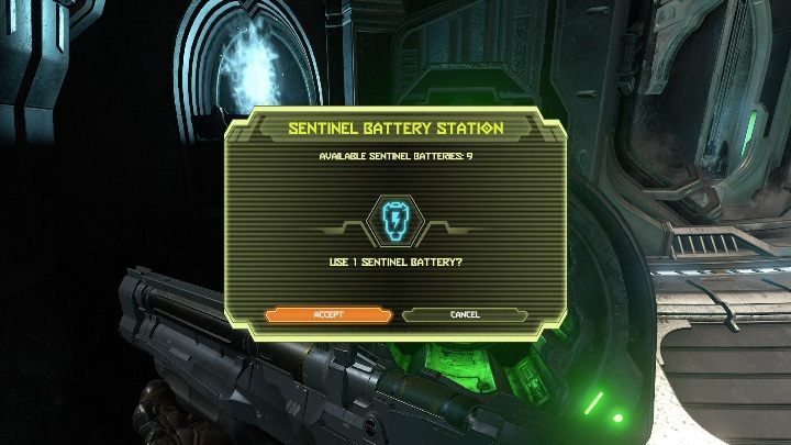 Dzięki bateriom strażniczym możesz odblokować zamknięte drzwi - Doom Eternal: Forteca Zagłady - Doom Eternal - poradnik do gry
