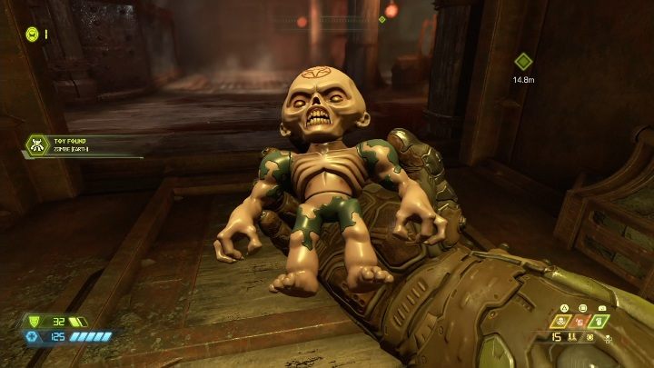 Wystarczy, że wskoczysz na kolejne piętro, aby zdobyć pierwszą figurkę - Doom Eternal: Piekło na ziemi | Mapa sekretów, znajdźki - Doom Eternal - poradnik do gry