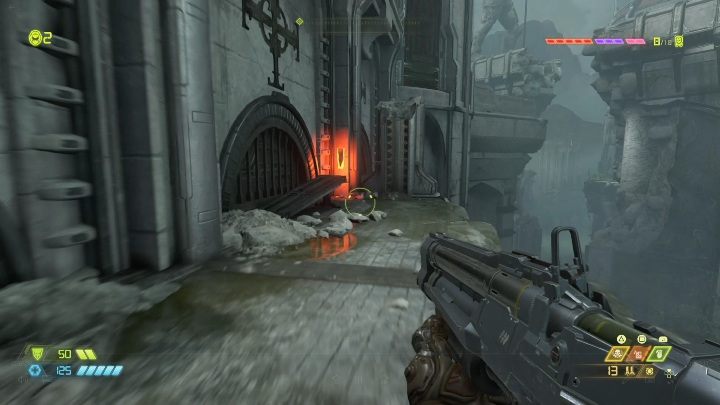 Po rozbiciu ściany udaj się w lewą stronę - Doom Eternal: Exultia | Mapa sekretów, znajdźki - Doom Eternal - poradnik do gry