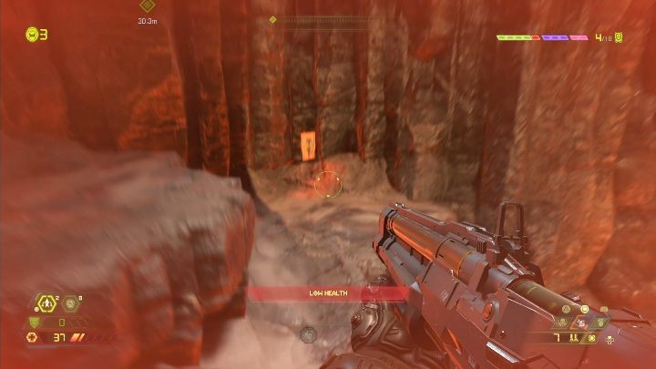 Znajdźka znajduje się na skale, z lewej strony lokacji - Doom Eternal: Exultia | Mapa sekretów, znajdźki - Doom Eternal - poradnik do gry