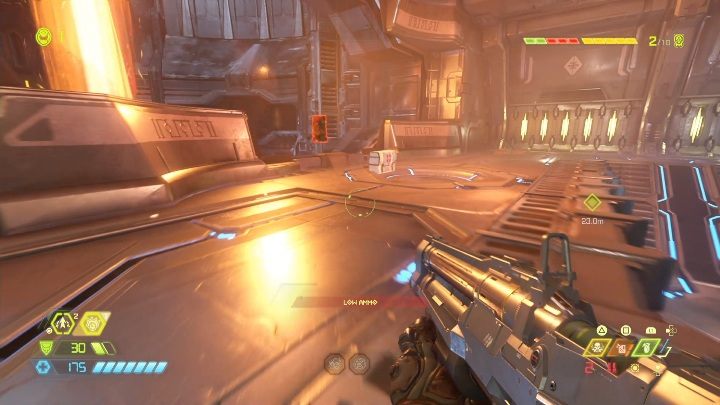 Do tej znajdźki dotrzesz wykonując zadanie fabularne - Doom Eternal: Baza Łowców Zagłady | Mapa sekretów, znajdźki - Doom Eternal - poradnik do gry
