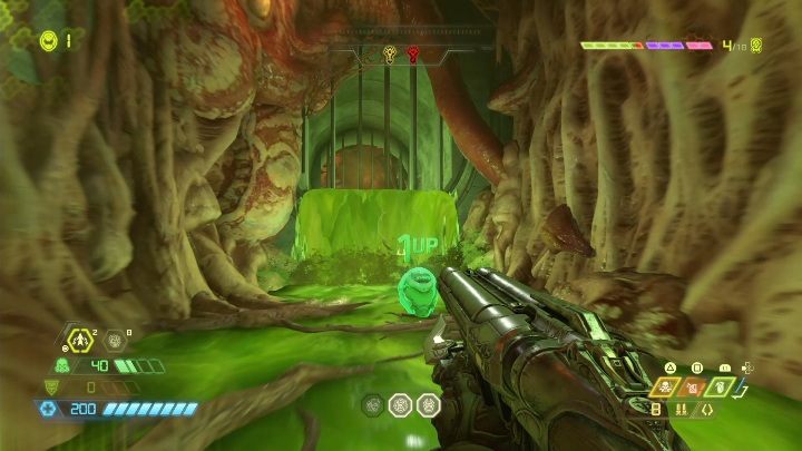 Kolejne dodatkowe życie znajdziesz za trującym wodospadem - Doom Eternal: Supergniazdo juchy | Mapa sekretów, znajdźki - Doom Eternal - poradnik do gry