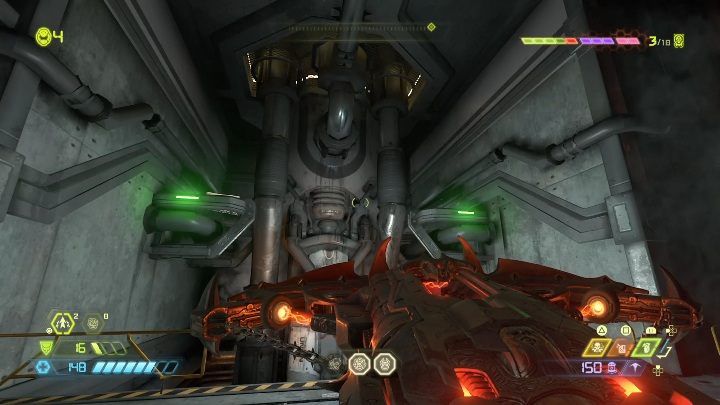 To dodatkowe życie znajduje się za metalowym obiektem pokazanym na screenie powyżej - Doom Eternal: Kompleks Arc | Mapa sekretów, znajdźki - Doom Eternal - poradnik do gry