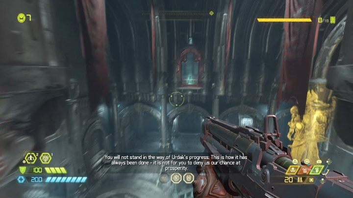 Do tego sekretu doskoczysz z jednego z balkonów - Doom Eternal: Strażnik Jeden | Mapa sekretów, znajdźki - Doom Eternal - poradnik do gry
