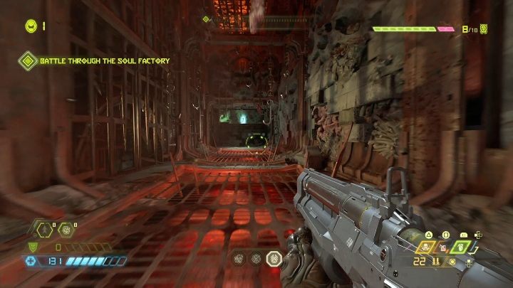 Podążając korytarzem natrafisz na wiele pułapek - Doom Eternal: Nekravol 1 | Mapa sekretów, znajdźki - Doom Eternal - poradnik do gry