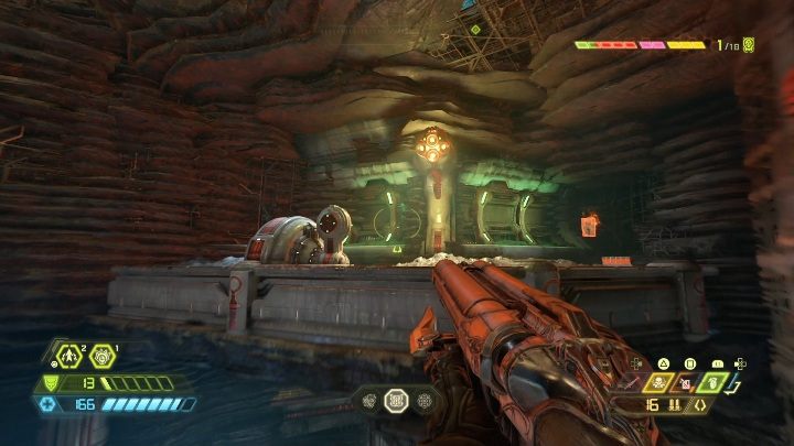 Aby dostać się do tej notatki musisz, po zakończeniu areny, wskoczyć na pokazaną powyżej półkę - Doom Eternal: Urdak | Mapa sekretów, znajdźki - Doom Eternal - poradnik do gry