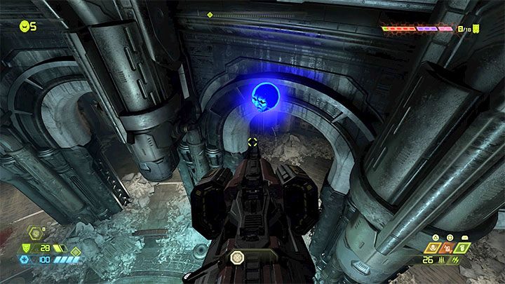 Niektóre niebieskie głowy znajdują się niestety w trudno dostępnych miejscach - Doom Eternal: Niebieskie głowy, kule - jakie zastosowanie? - Doom Eternal - poradnik do gry