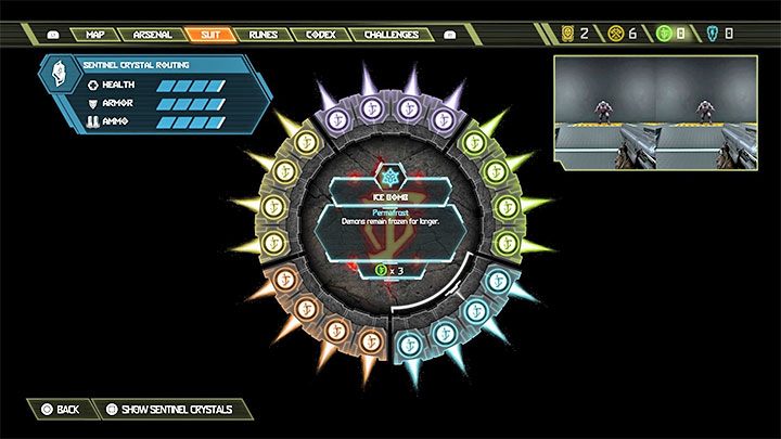 Żetony możesz wydawać w zakładce Suit menu pauzy - Doom Eternal: Najlepsze ulepszenia pancerza - które? - Doom Eternal - poradnik do gry