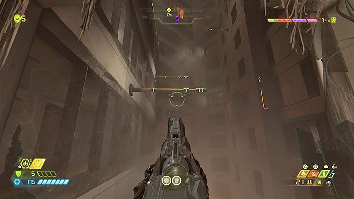 Na wystające ze ścian drążki możesz natrafiać już od pierwszych etapów kampanii - Doom Eternal: Oddalone półki - jak doskoczyć? - Doom Eternal - poradnik do gry
