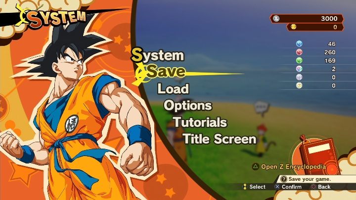 Aby zapisać grę musisz wejść do menu i wybrać opcję save - Zapisywanie gry w Dragon Ball Z Kakarot - Dragon Ball Z Kakarot - poradnik do gry