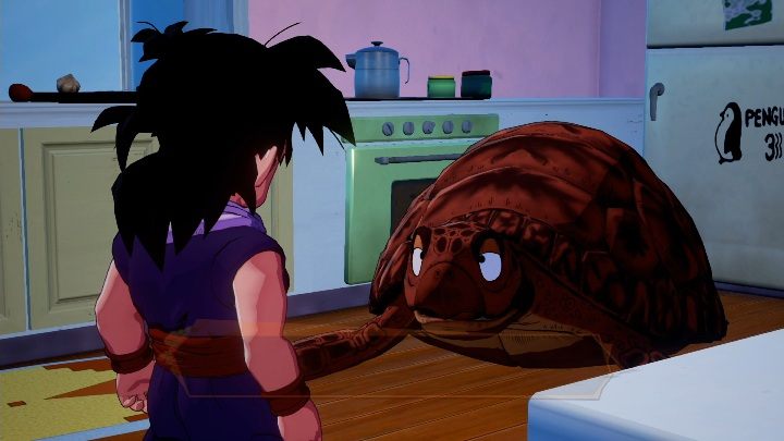 Żółw czeka na Ciebie w domu, jeśli z nim porozmawiasz dostaniesz zadanie - Trudne życie Żółwia | Dragon Ball Z Kakarot - misja poboczna - Dragon Ball Z Kakarot - poradnik do gry