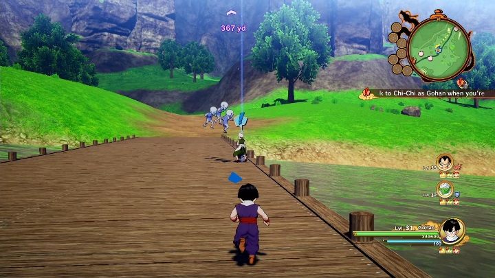 Quest rozpocznie się od krótkiej rozmowy z wieśniaczką - Zaatakowana wieśniaczka | Dragon Ball Z Kakarot - misja poboczna - Dragon Ball Z Kakarot - poradnik do gry
